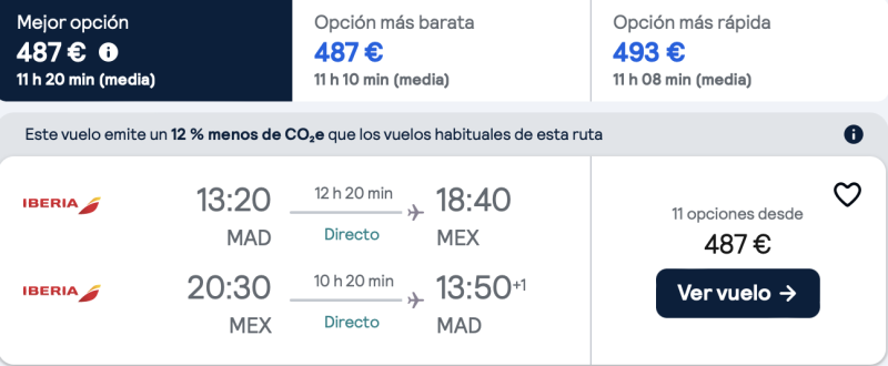 comprar vuelos baratos de madrid a Mexico