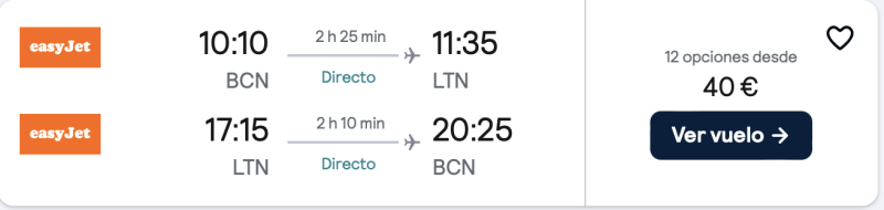 comprar vuelos baratos de Barcelona a Londres en fin de semana