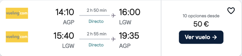 comprar vuelos baratos de malaga a Londres en fin de semana