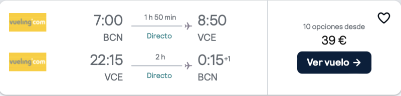 comprar vuelos baratos de barcelona a Venecia