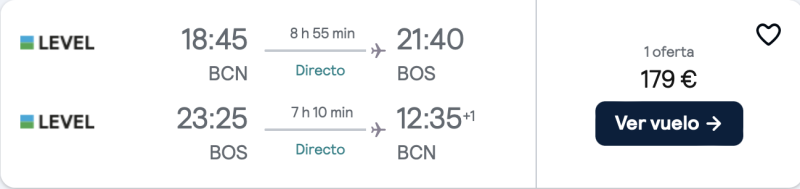 comprar vuelos baratos de Barcelona a Boston