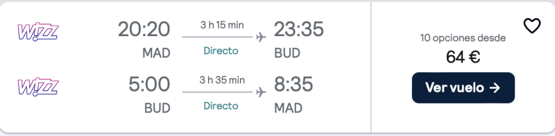 comprar vuelos baratos de madrid a budapest
