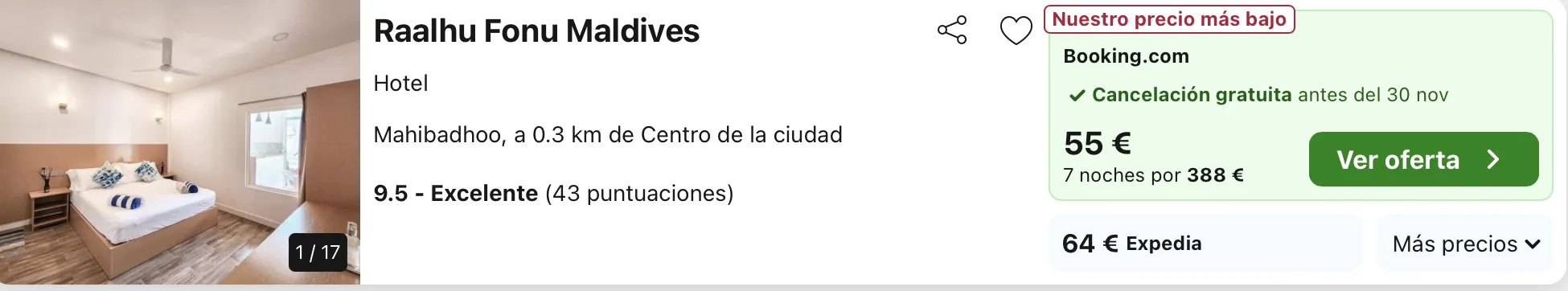 dormir barato en maldivas