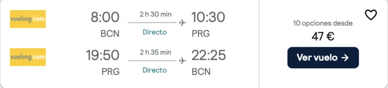 comprar vuelos baratos de barcelona a praga