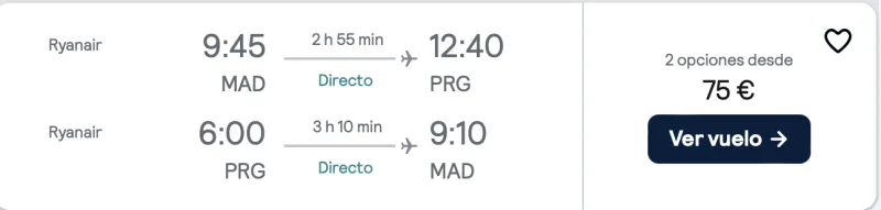 comprar vuelos baratos de madrid a praga