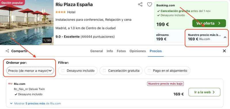 oferta hotel riu madrid