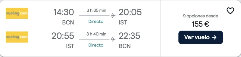 comprar vuelos baratos de barcelona a Estambul