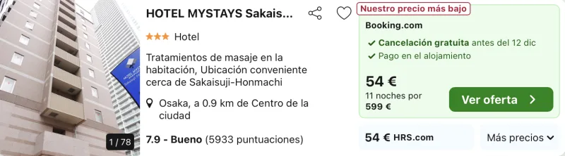 dormir barato osaka japon navidad