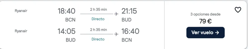 comprar vuelos baratos de barcelona a Budapest