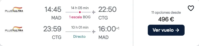 comprar vuelos baratos de Madrid a Cartagena de Indias