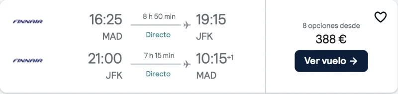 comprar vuelos baratos de Madrid a Nueva York