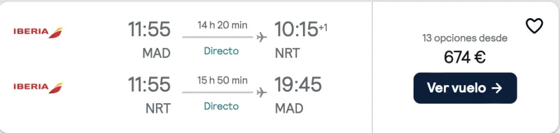 COMPRAR VUELOS BARATOS DIRECTOS DE MADRID A JAPON