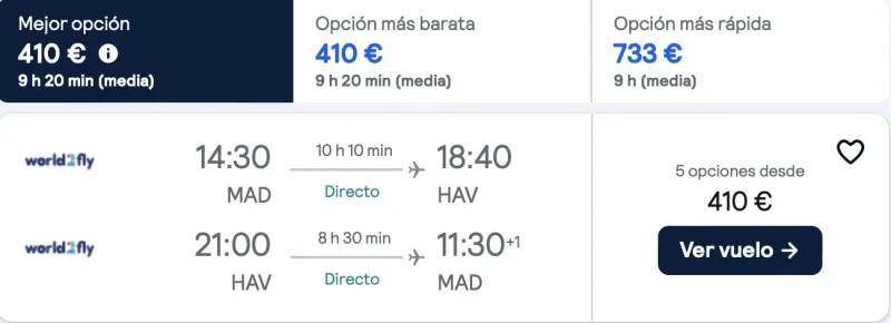 comprar vuelos baratos de Madrid a habana 