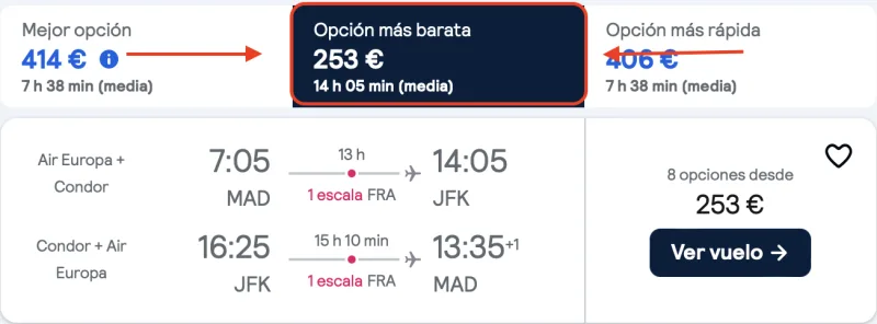 comprar vuelos baratos de Madrid a nueva york