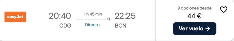COMPRAR VUELOS BARATOS DE PARIS A BARCELONA
