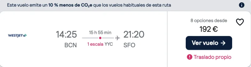 comprar vuelos baratos de Barcelona a San Francisco