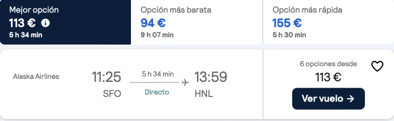 COMPRAR VUELOS BARATOS DE SAN FRANCISCO A HONOLULU