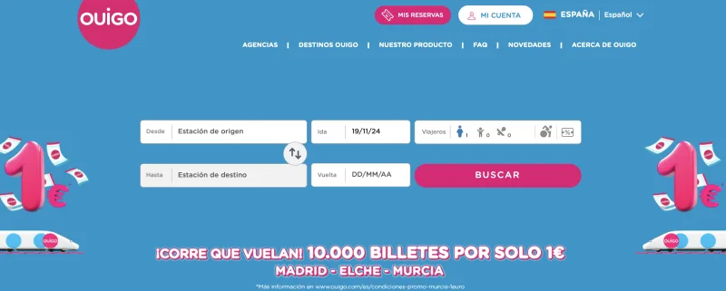 BILLETES DE TREN A 1 EURO ALTA VELOCIDAD