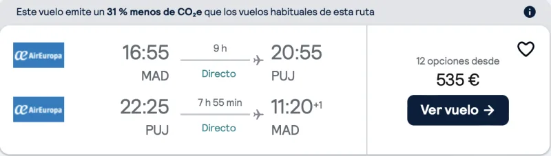 comprar vuelos baratos de Madrid a punta cana