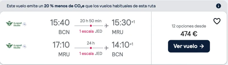 comprar vuelos baratos de Barcelona a Mauricio