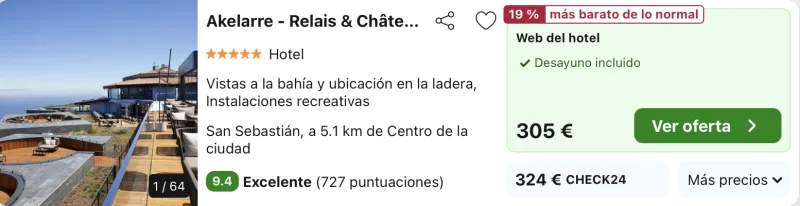 oferta hotel akelarre