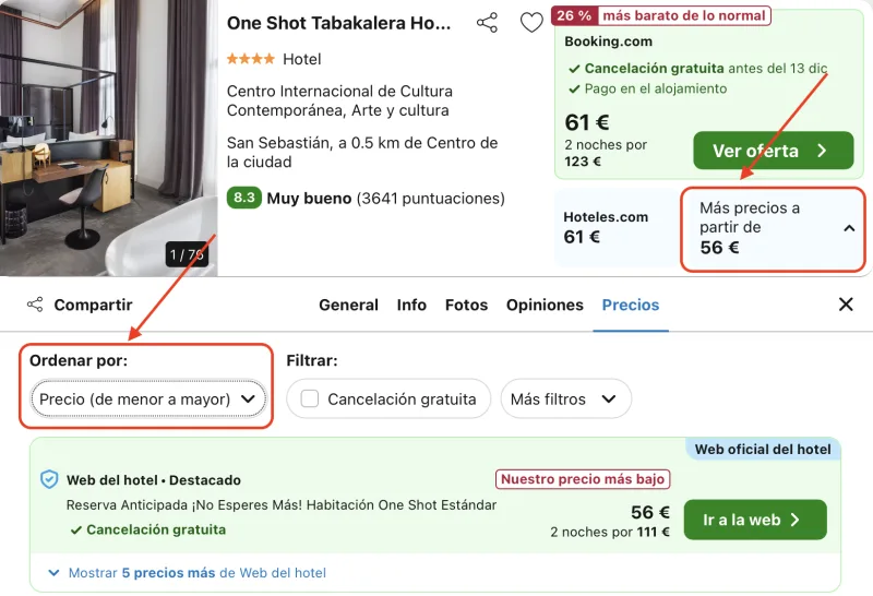 oferta hotel en san Sebastian