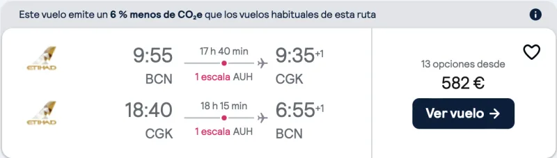 comprar vuelos baratos de Barcelona a indonesia