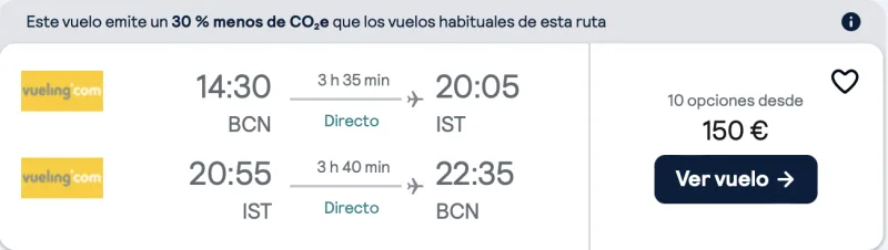 comprar vuelos baratos de Barcelona a Estambul