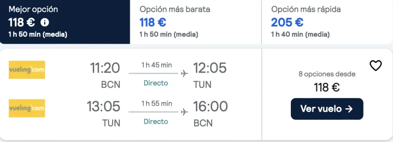COMPRAR VUELOS BARATOS DE BARCELONA A TUNEZ
