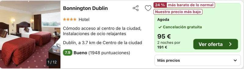 oferta hotel 4 estrellas Dublin