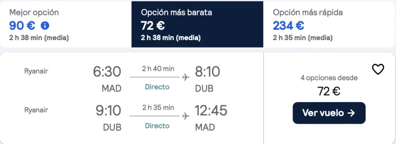 COMPRAR VUELOS BARATOS DE MADRID A DUBLIN
