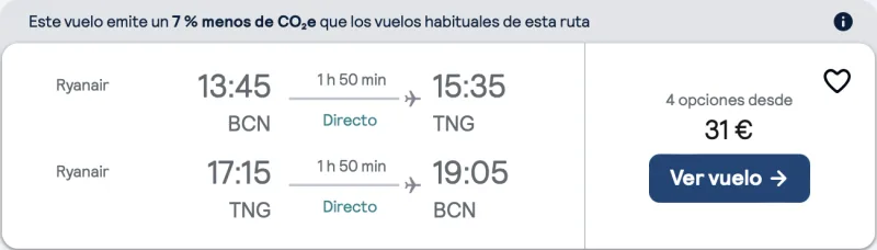 comprar vuelos baratos de Barcelona a tanger