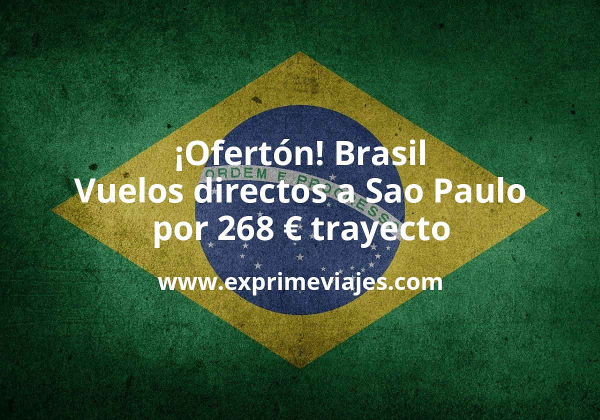 🇧🇷 Brasil: Vuelos directos a Sao Paulo por 268 € trayecto