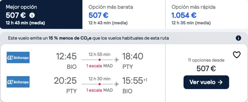 comprar vuelos baratos de Bilbao a panamá