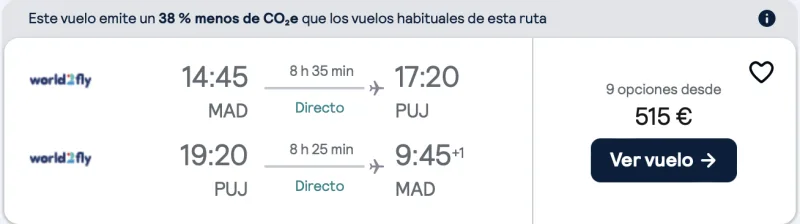 comprar vuelos baratos de Madrid a punta cana