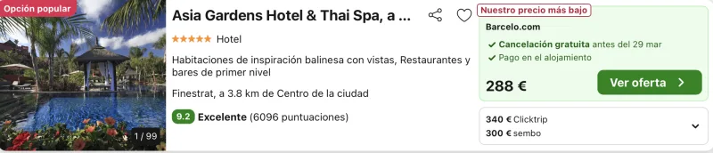 oferta hotel Asia gardens alicante