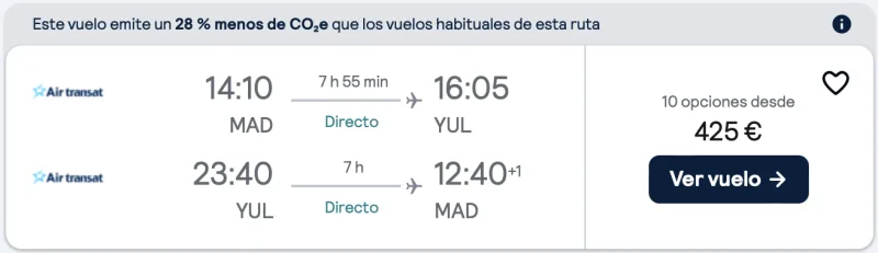 COMPRAR VUELOS BARATOS DE MADRID A CANADA EN VERANO