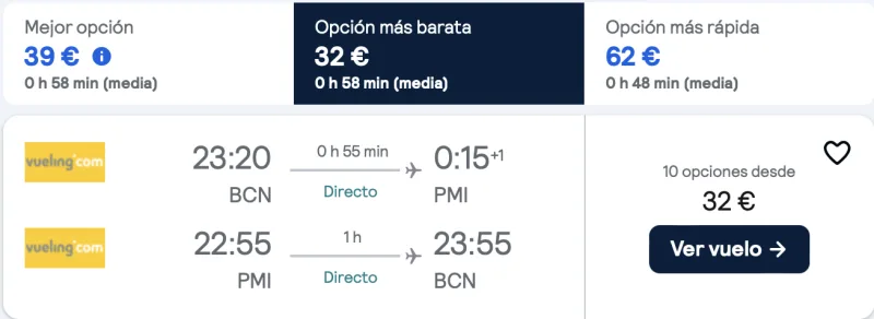 COMPRAR VUELOS BARATOS DE BARCELONA A MALLORCA