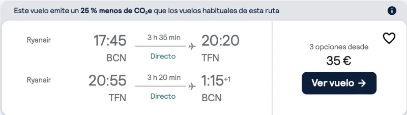 comprar vuelos baratos de barcelona a Tenerife