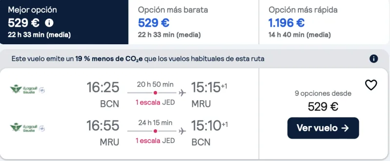 comprar vuelos baratos en verano a isla Mauricio