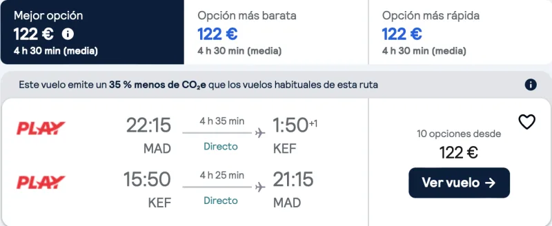 comprar vuelos baratos de madrid a Islandia