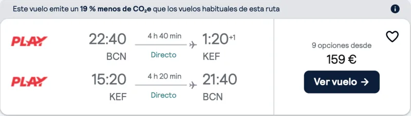 COMPRAR VUELOS BARATOS DE BARCELONA A ISLANDIA
