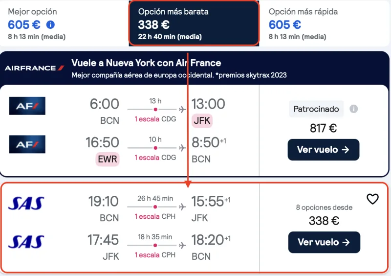 comprar vuelos baratos de barceLONa a Nueva York