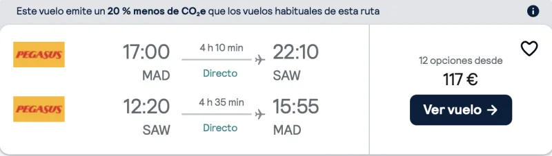 comprar vuelos baratos de Madrid a Estambul
