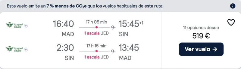 comprar vuelos baratos de Madrid a Singapur