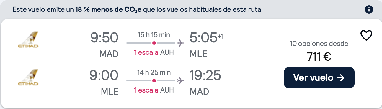 comprar vuelos baratos de Madrid a maldivas