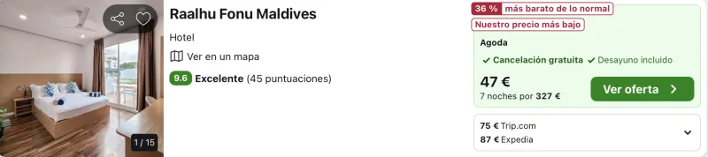 oferta hotel maldivas