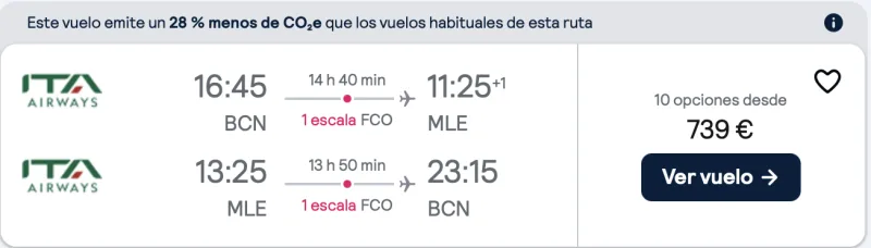 COMPRAR VUELOS BARATOS DE BARCELONA A MALDIVAS