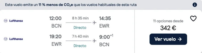 comprar vuelos baratos de barcelona a Nueva York
