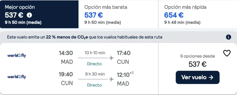 comprar vuelos baratos de madrid a Cancun